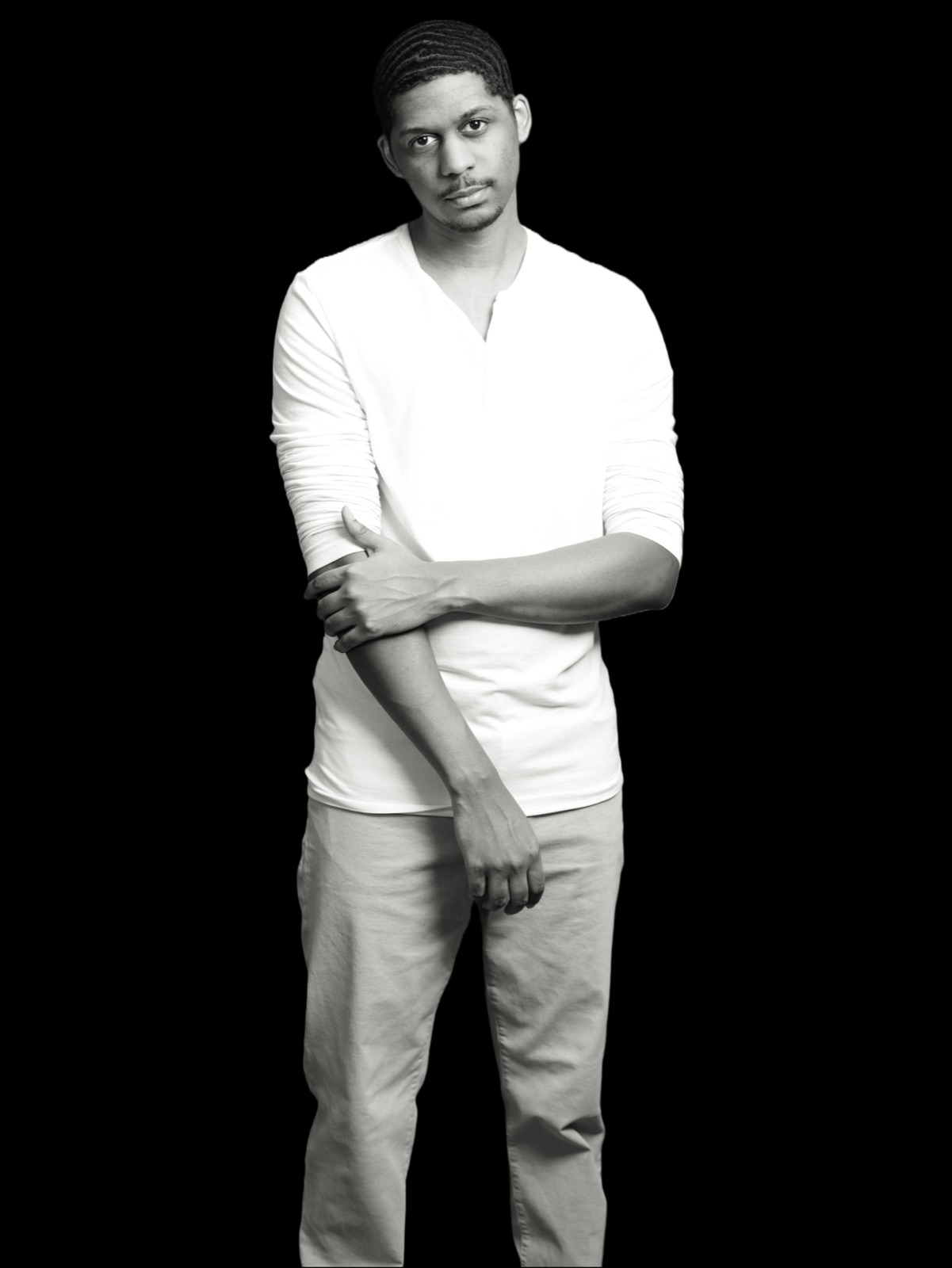 Carleton King black and white full-length portrait